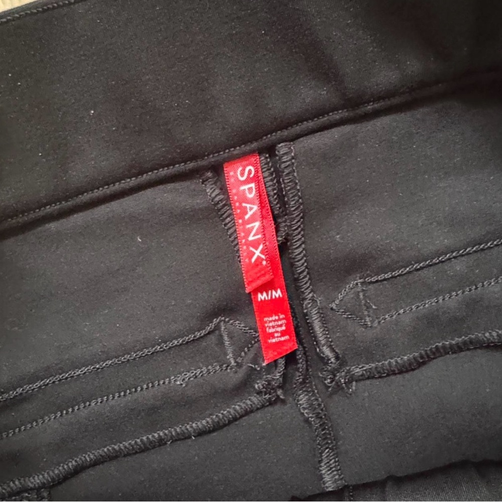 Spanx The Perfect Pant Slim Straight Black Ponte Stretch M - Picture 4 of 7